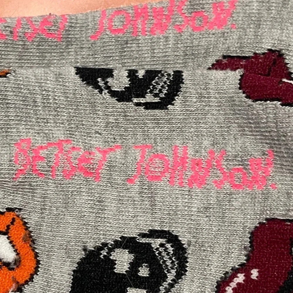 NWOT Betsey Johnson Bite Me Vampire Lips Socks Gray Multi-Novelty‎ Halloween Fun